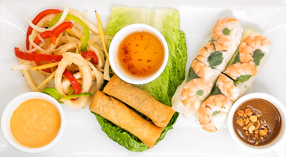 Combination Platter – Imperial Rolls, Spring Rolls, Crispy Calamari